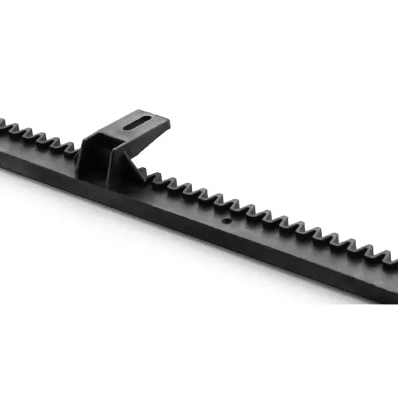 TIGERMAT Fogasléc, fémszál erősítésű műanyag, 1m-es, 4 felfogatással, 400 kg-os kapuig, fekete, csavarok nélkül