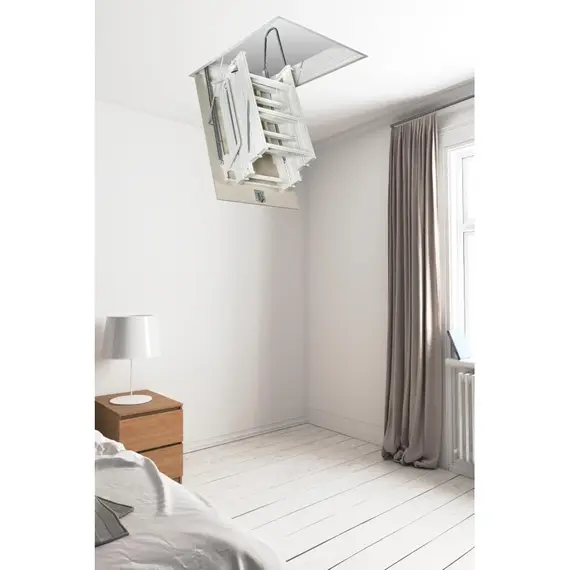 FANTOZZI ACI QUATTRO kézi nyitású négy részes padlásfeljáró BASIC kivitelben, csapónyílás: 120x80 - 120x120, magasság: 301x360, ajtó vastagság: 18/28