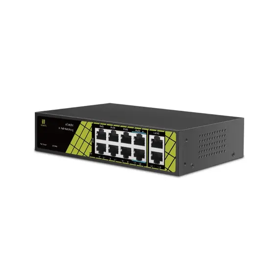 GENATA 8FE(PoE)+2FE(UP-LINK) AI PoE Switch 2DB60WATTOS PORT