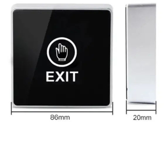 HONNOR SECURITY HS-K9B érintésmentes, közelítésérzékelős kiengedőgomb EXIT felirattal 86x86x21 mm