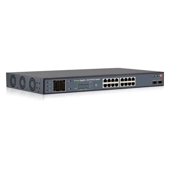PROVISION-ISR 16+2 SFP portos POE Switch, 10/100/1000Mbps, 2x1Gbps SFP optikai uplink port