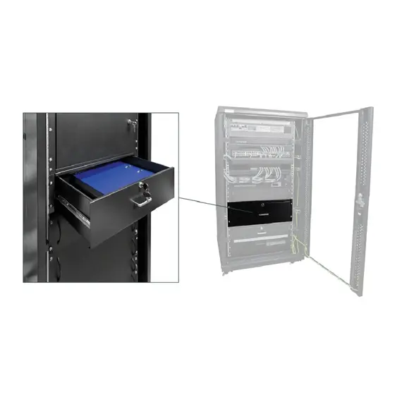 PULSAR rack fiók 4U acél fekete 19" 430mm 35kg teherbírás IP20 professzionális kivitel