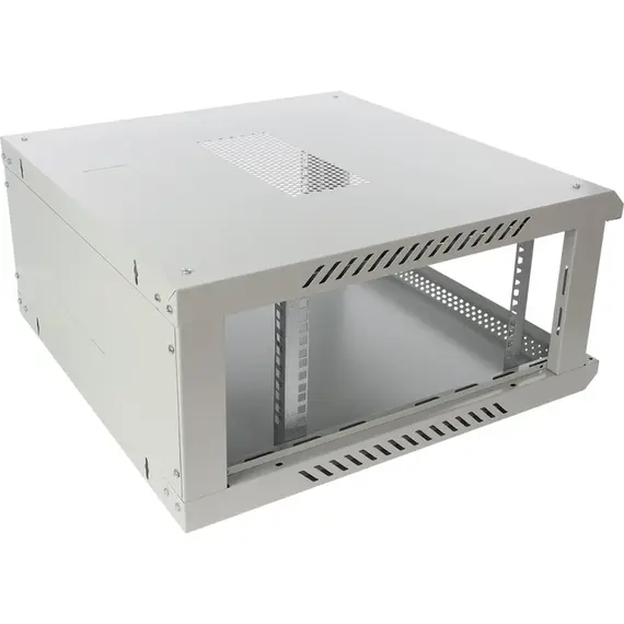 PULSAR 4U/19” RACK szekrény, falra szerelhető, összeszerelhető, szürke, 600x600 mm, professzionális, tápegység integrációhoz, IP20
