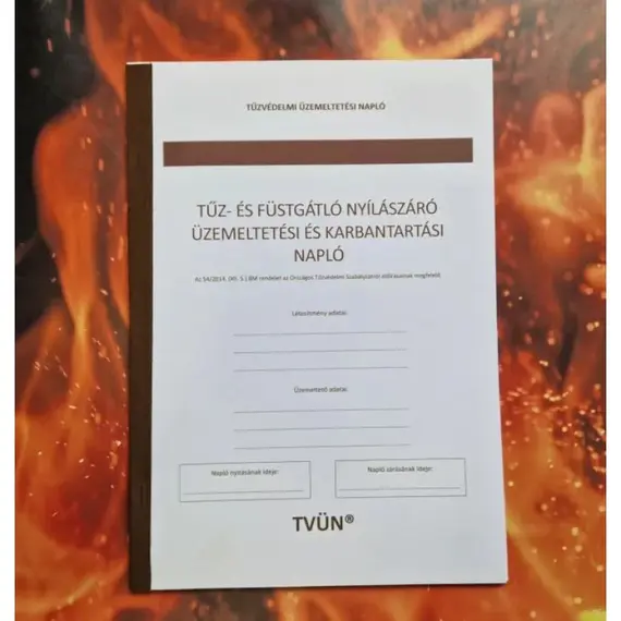 MAXFIRE Tűzgátló és füstgátló nyílászárók üzemeltetési és karbantartási napló