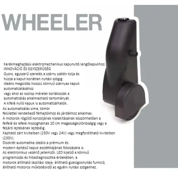 PROTECO Szárnyaskapu mozgató motor, balos, 230V-os, gördülő