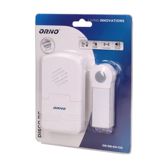 ORNO Ajtócsengő, Vezeték nélküli, akkumulátorral működő