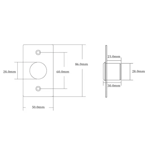 HONNOR SECURITY Érintés nélküli EXIT, kilépő gombrozsdamentes acél 86x50mm