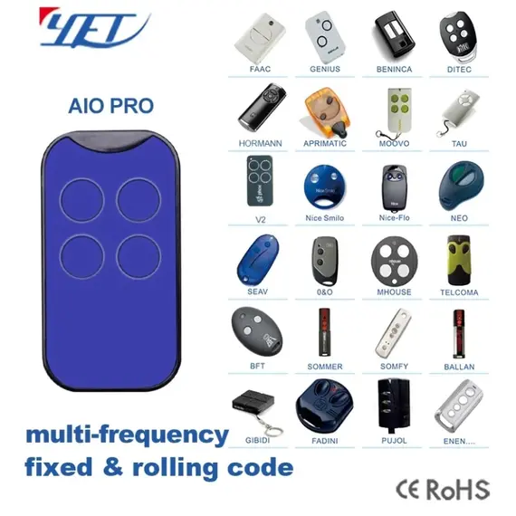 TIGERMAT 433-868Mhz tanítható távirányíó, ugró és fix kódos, FAAC DITEC BENINCA HÖRRMANN BFT SOMMER CAME LiftMaster Somfy V2 Nice egyes típusai