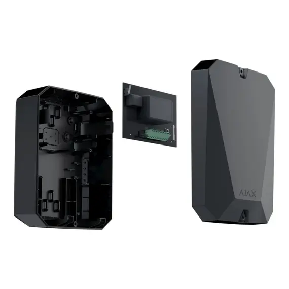 AJAX SYSTEMS Ajax VhfBridge 3. féltől származó kommunikátorok csatlakoztatásához. 8 programozható kimenettel, fekete