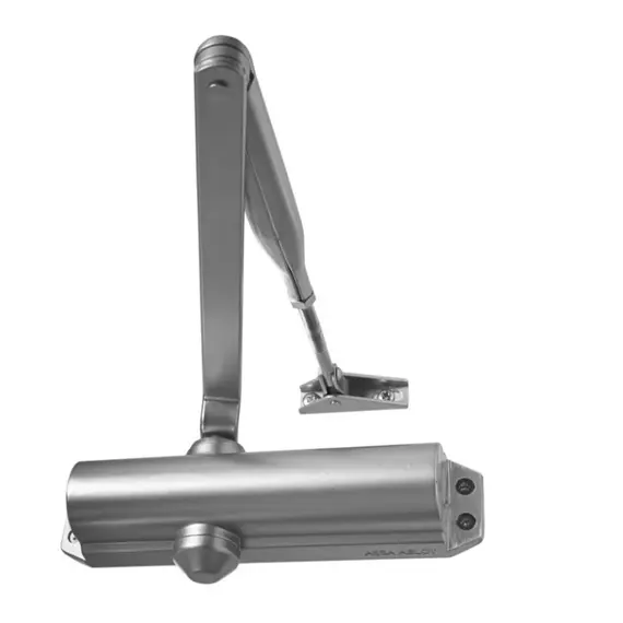 ASSA ABLOY DC120 ajtóbehúzó, EN 2/3(4), 60 (80) kg / 950 (1100) mm, Rack and Pinion technológia, kis méretű ajtókhoz, projekt karral ellátva.