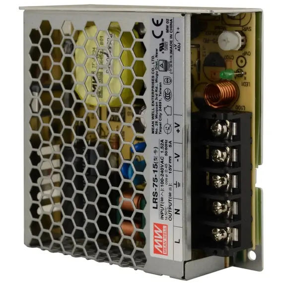 PULSAR LRS-75-15 15V 75W 5A IP20 zárt tápegység fémházas