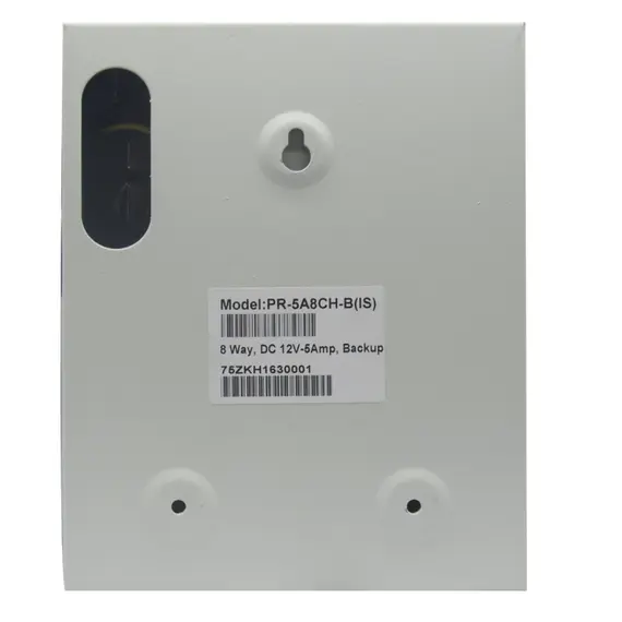 PROVISION-ISR Tápegység CCTV-hez,  8-csatornás, zárható fémdobozban, 100-240 Vac bemenet, 12-15 Vdc (szabályozható), max. 5A kimenet
