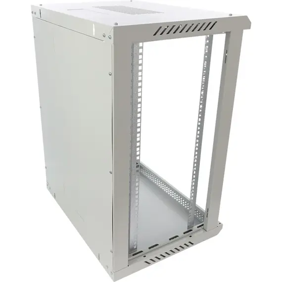 PULSAR 15U 19” RACK szekrény falra szerelhető 600x450 mm IP20 szürke összeszerelhető professzionális kivitel