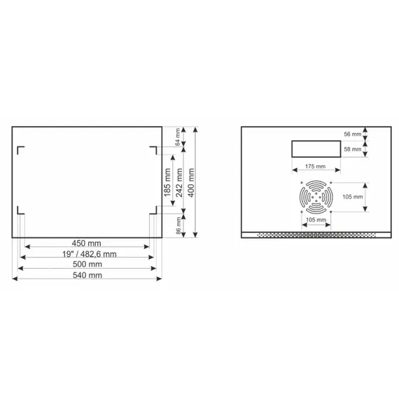 PULSAR RWA654-B 6U / 19” RACK szekrény, falra szerelhető, összeszerelésre kész, fekete, 540x401x400mm