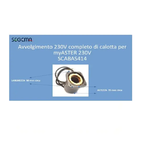 PROTECO ASTER alkatrész, állórész, rövid. Tekercselés a MYGATE kezelő myASTER 230V-hoz.