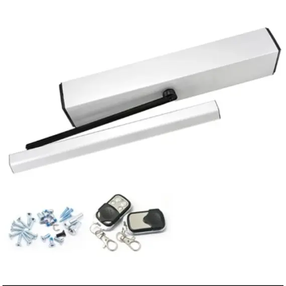 TIGERMAT ED100 PULL Automatikus, távirányítóval és kontaktussal vezérelhető csúszókaros ajtónyitó, lengőajtónyitó mozgató motor, automatika 2db távirányítóval