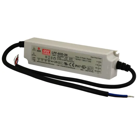 PULSAR LPF-60D-36 36V 60W 1.67A IP67 LED tápegység, professzionális, kültéri kivitel