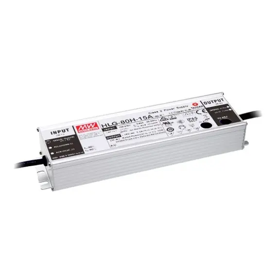 PULSAR HLG-80H-24A 24V 80W 3.4A IP65 LED tápegység alumínium ház, szabályozható, professzionális kivitel