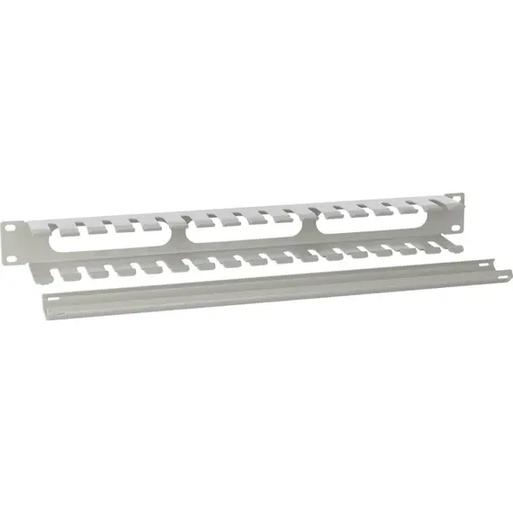PULSAR Metal cable management panel 1U vízszintes szürke fedéllel IP20 acél 482 mm x 44 mm professzionális kivitel