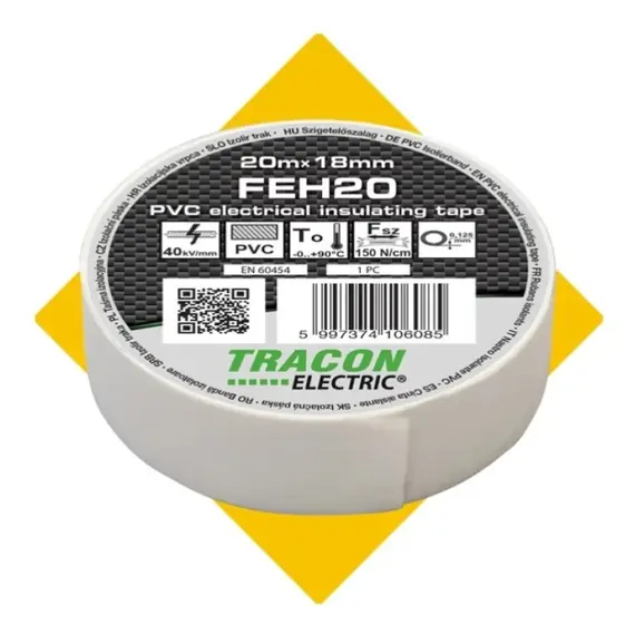 TRACON Tracon szigetelőszalag fehér 20x18 mm FEH20 szigetelő szalag