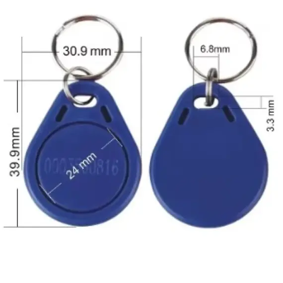 HONNOR SECURITY HS-ABS003-EM-Green-light kerek kulcstartó alakú RFID proxy tag, EM, 125KHz, világos zöld