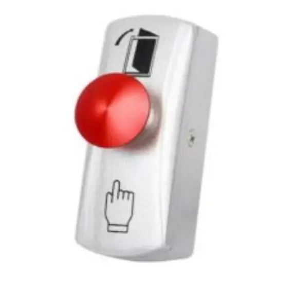 HONNOR SECURITY HS-K14T-B-Rd Cinkötvözet fém kiengedőgomb, nagy nyomógomb piros