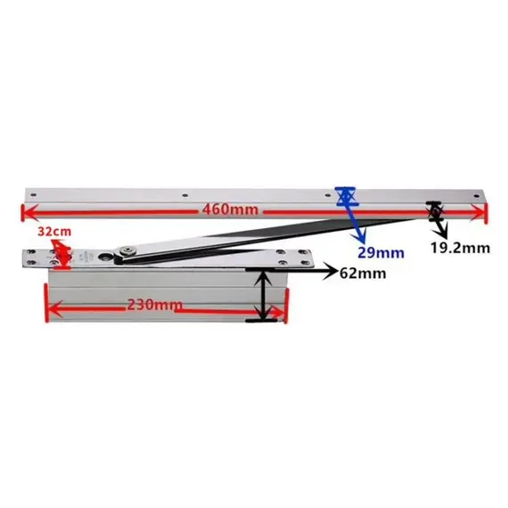 HONNOR SECURITY HS-M62-M automatikus hidraulikus rejtett, csúszósines ajtóbehúzó – 80 kg-os ajtókhoz