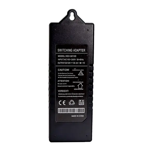 SOLLEYSEC Adapter tápegység 12V, 60W, 5A, műanyag, fekete