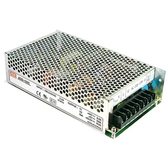 PULSAR ADD-155C tápegység 54V/5V/53.5V 150W 2.3A 3A 0.2A IP20 fémházas professzionális kivitel