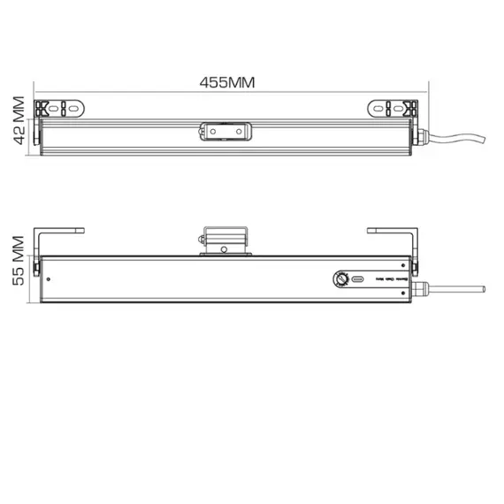 A-OK Ablakmozgató motor, láncos, 230Vac, 250N toló és húzóerő, 100-400mm állítható löket