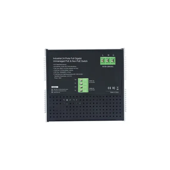 GENATA Ipari 24 portos, Full Gigabites, nem felügyelt PoE és nem PoE SWITCH