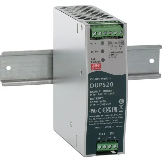 PULSAR DUPS 24V 20A DIN sínre szerelhető puffer modul UPS IP20 fémházas