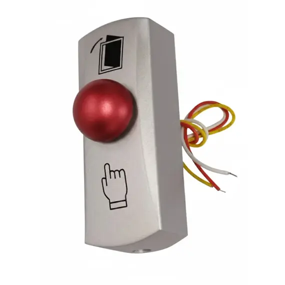 HONNOR SECURITY HS-K14T-B-Rd Cinkötvözet fém kiengedőgomb, nagy nyomógomb piros
