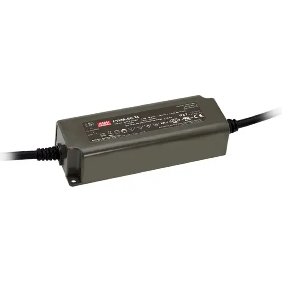 PULSAR PWM-60-24DA 24V 60W 2.5A IP67 LED tápegység fémházas DIN-sínre szerelhető