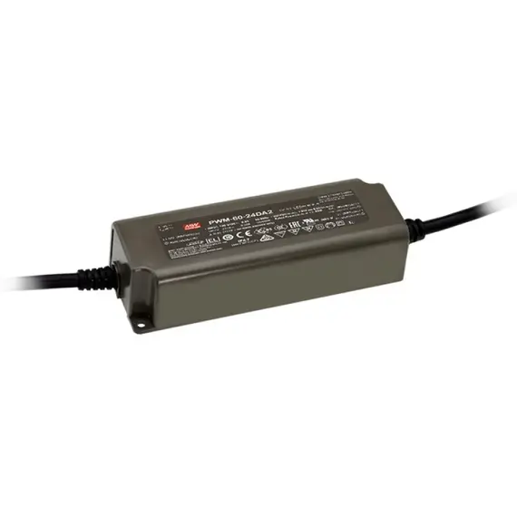 PULSAR PWM-60-24DA2 24V 60W 2.5A IP67 LED tápegység fémházas DIN-sínes kivitel