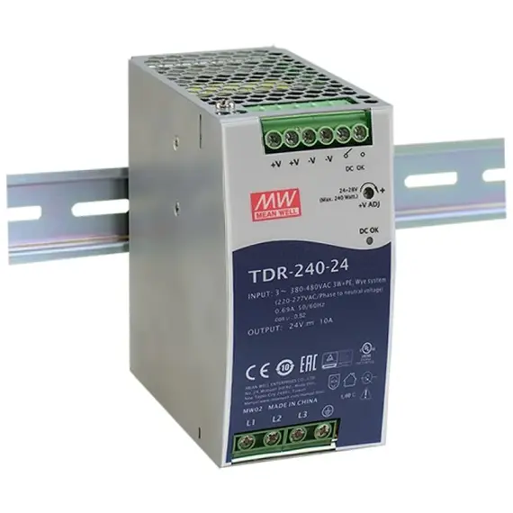 PULSAR TDR-240-48 48V 240W 5A DIN sínre szerelhető tápegység IP20 fémházas