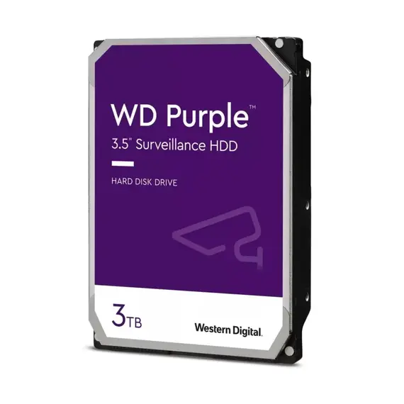 WESTERNDIGITAL Western Digital Purple HDD, 3TB, 5400RPM, SATA-600 128MB, folyamatos üzemű 24/7 rögzítés