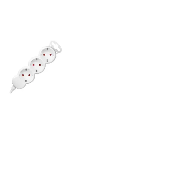 ORNO 3-as hosszabbító aljzat, 1.5 m kábellel, fehér (Schuko, H05VV-F 3×1.5 mm2, 16 A)