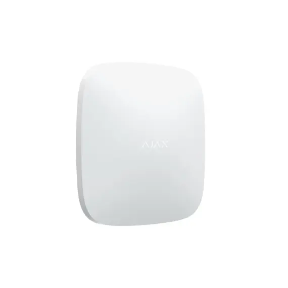 AJAX SYSTEMS Ajax Hub vezetéknélküli riasztóközpont (HUB) beépített LAN és GSM / GPRS kommunikátorral, 100 vezetéknélküli eszköz, 9 partíció, 10 IP kamera és 50 felhasználó kezelése. Beépített akkumulátor, fehér