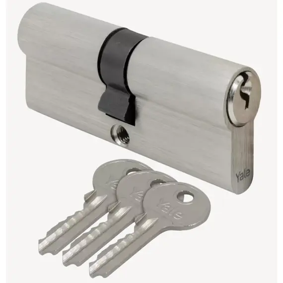 YALE ASSA ABLOY - Yale 150 Series Essential Security – Kétoldalas cilinder zárbetét 40/40, szatén nikkel)