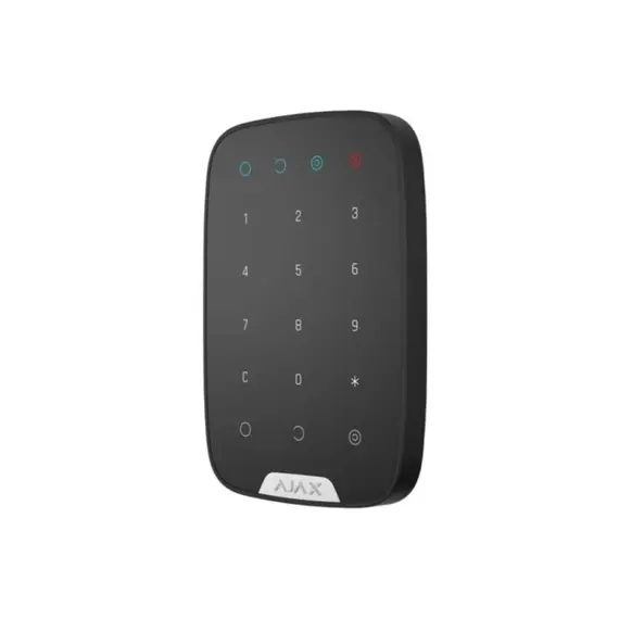 AJAX SYSTEMS Ajax KeyPad vezeték nélküli érintés vezérelt billentyűzet, központ élesítése tiltása, részleges- élesítés / tiltás, pánik risztás, LED visszajelzés, fekete
