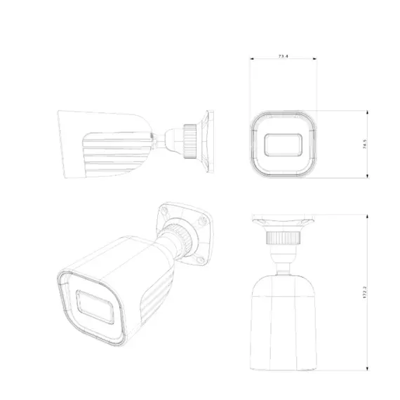 PROVISION-ISR PR-BSH-340IPSN-28 4MP IP csőkamera, 2.8 mm fix optika, IR 30 m, IP67, IK10, antracit szürke