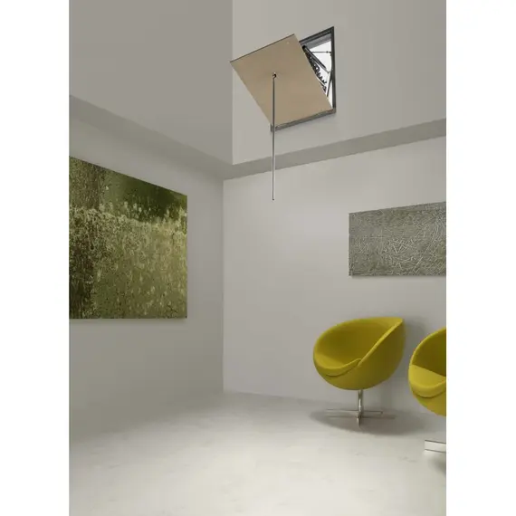 FANTOZZI ACI ALLUMINIO falból nyitható padlásfeljáró STANDARD ELEGANT kivitelben, csapónyílás: 80x60 - 130x70, magasság: 301/328 - 276/300, ajtó vastagság: 18/28