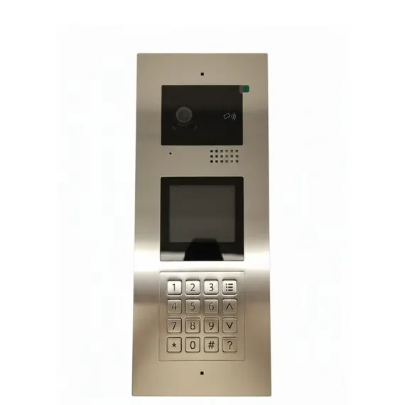HONNOR SECURITY HS-2D37BCBM00 Videós kaputelefon RFID-vel, billentyűzettel (érintőgomb), süllyesztett szerelésű, társasházi rendszerhez