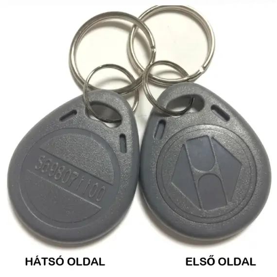 HONNOR SECURITY HS-ABS002-T5577 – Újraírható RFID Kulcstartó TAG (T5577 Temic Chip) - 125Khz, szürke