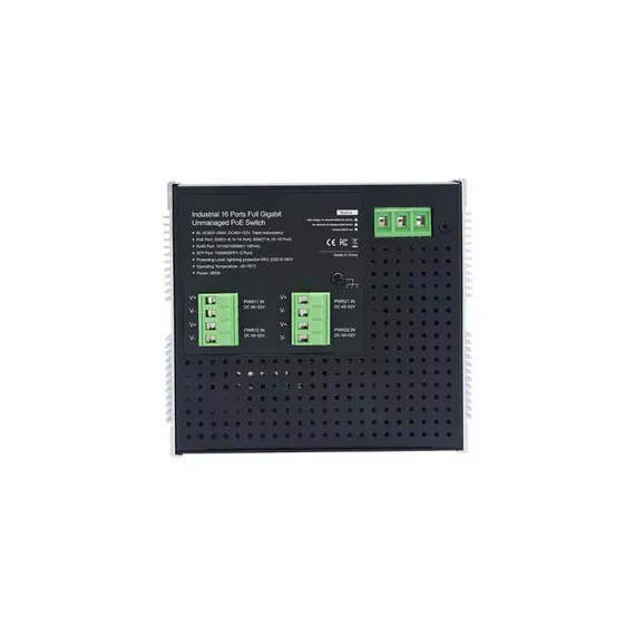 GENATA Ipari 16 portos, Full Gigabites, nem felügyelt PoE Switch