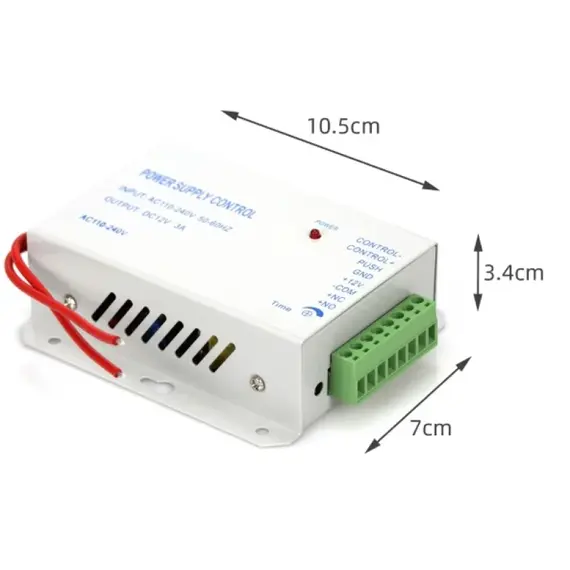 HONNOR SECURITY HS-Y801A-5A kapcsolóüzemű beléptető tápegység, Síktapadómágnesekhez, Elektromos zárakhoz, Beléptetésvezérlőkhz, kódzárakhoz, DC12V 5A