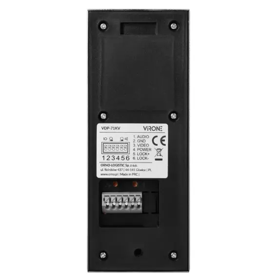 ORNO ACERO VDP-71/B – 7"-os Érintőképernyős, 4 vezetékes, Full HD Videó-kaputelefon Szett