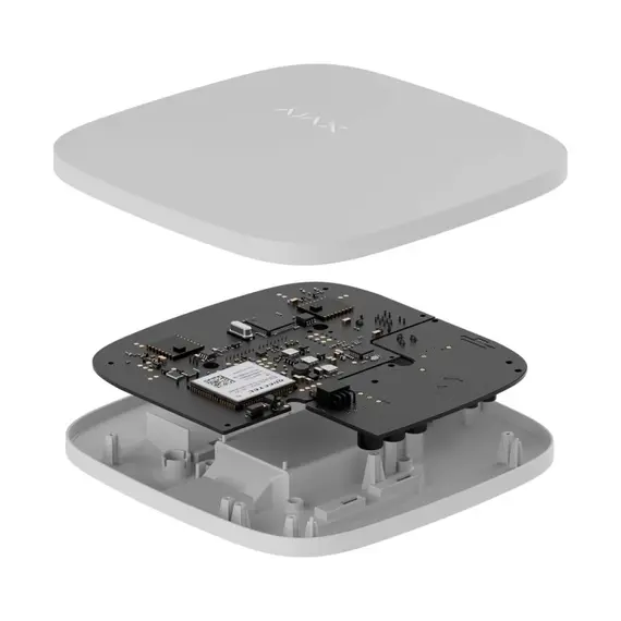 AJAX SYSTEMS Ajax Hub 2 (4G) (8EU/ECG) fehér intelligens vezérlőpanel 2G, 3G, 4G, Ethernet, fotóellenőrzéssel ellátott érzékelők támogatása