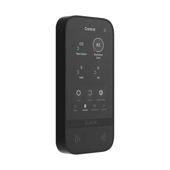 AJAX SYSTEMS Ajax KeyPad TouchScreen vezeték nélküli billentyűzet érintőképernyővel és érintés nélküli kezelés, fekete